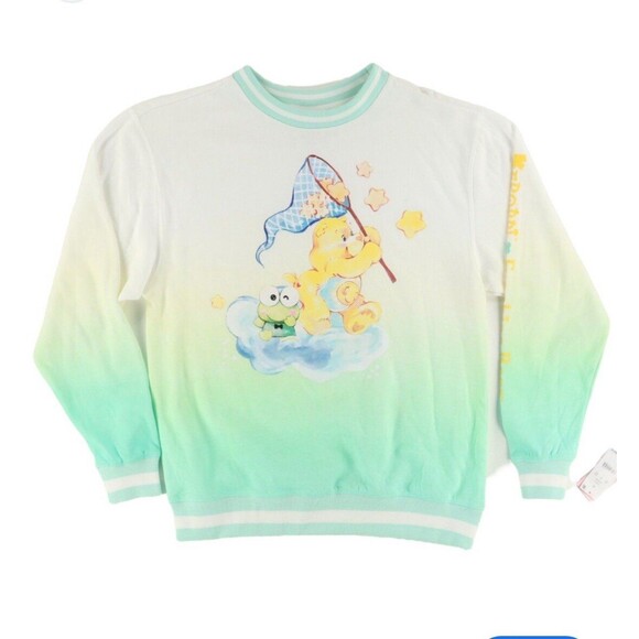 Hello Kitty Sanrio Keroppi X Care Bears Sunshine bear fleece sweatshirt 1X NWOT - Picture 1 of 9